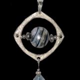 Sterling and White Gold Lined Venetian Pendant