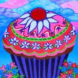 Garden Cupcake with Cotton Candy Clouds