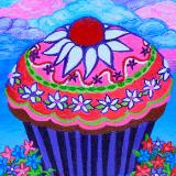 Garden Cupcake with Cotton Candy Clouds