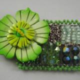 Lime Green Flower Brooch