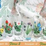 Set of handpainted glasses: BOUQUET OF FLOWERS