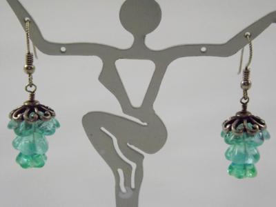 E-17 Aqua Flower Earrings E-17 Aqua Flower Earrings