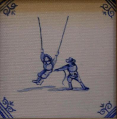Delft tile Series - 17th C Swinging Children SOLD