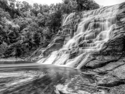 Ithaca Falls & Fall Creek Swirls B&W Ithaca Falls & Fall Creek Swirls B&W