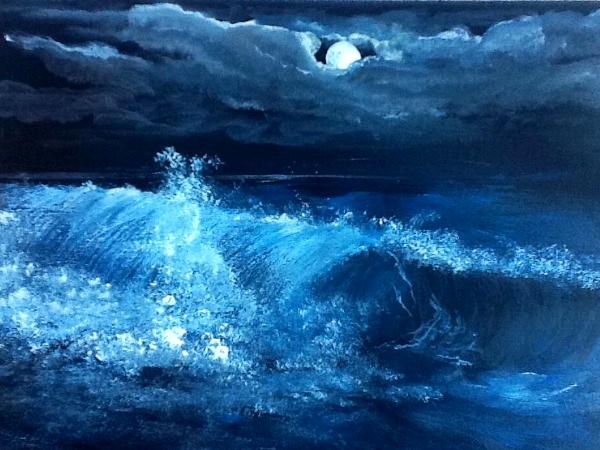 "Waves under Moonlight", waves series 