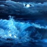 "Waves under Moonlight", waves series 