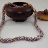 N-3 Purple, Grey, Copper, & Gold Russian Spiral Necklace