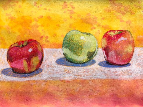 Three Apples (Pastel)