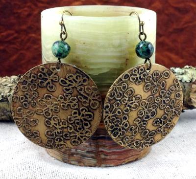 Etched Floral Cicle Earrings Etched Floral Cicle Earrings