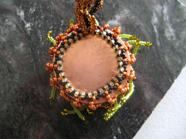 14-010 Beaded Glass Cab Pendant