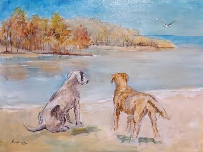 Two Dogs and a Dove - Henrietta Foy, Artist Two Dogs and a Dove - Henrietta Foy, Artist