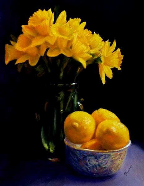 Yellow Daffodils and Lemons
