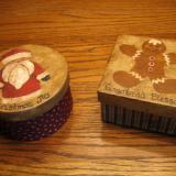 Primitive Boxes with Christmas Joy and Gingerbread Blessings