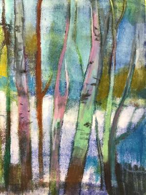 Birches abstract #3. (sold)