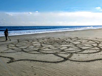 Sand Mandala in progress