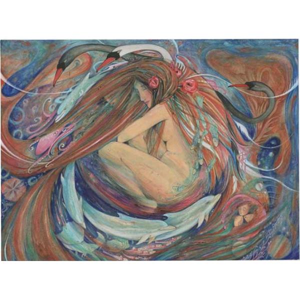 Time Goddess the flow of Life original watercolor painting