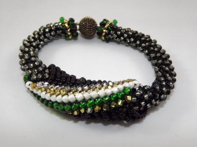 B-34 midnight black crocheted rope bracelet with slide B-34 midnight black crocheted rope bracelet with slide