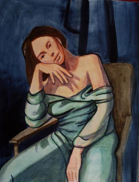 Woman in a Green Dress