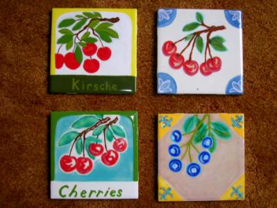 3 Cherries & 1 Blueberries Tiles