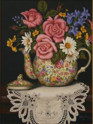 Royal Winton Summertime Teapot & posy SOLD