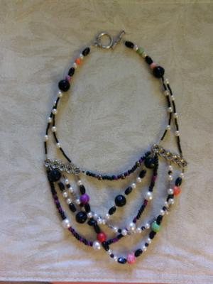 4 strand mixed bead necklace