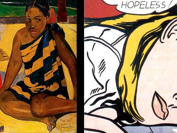 Gauguin and Lichtenstein painting