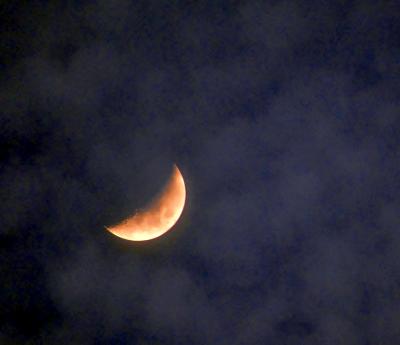 moon just after sunset