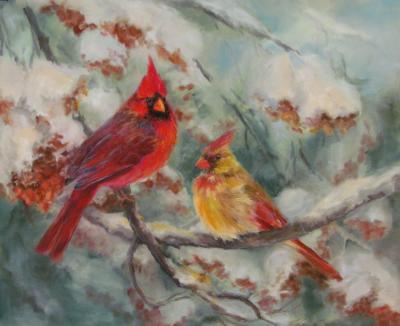 Cardinals in Wintertime