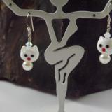 E-80 White Cat Earrings