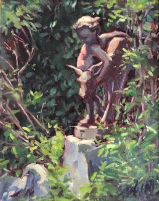 Camden Library Cupid 16x20" oil Camden Library Cupid 16x20" oil