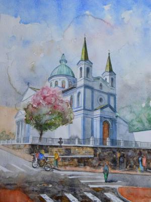 Santa Bárbara church, 35cm x 50cm, 2016