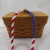 N-62 Red, White, & Blue Crocheted Rope Necklace