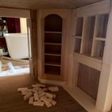 Cupboard is in now building a fireplace
