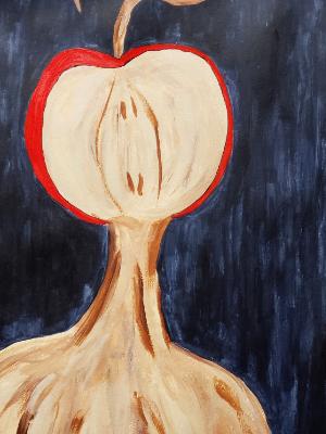 Brokenhearted, the Apple Head wanders the night, doubting the future. Brokenhearted, the Apple Head wanders the night, doubting the future.