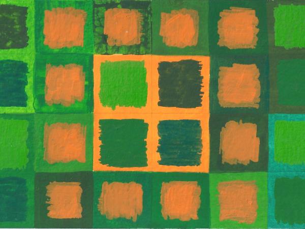 Orange & Four Greens - 32 Squares