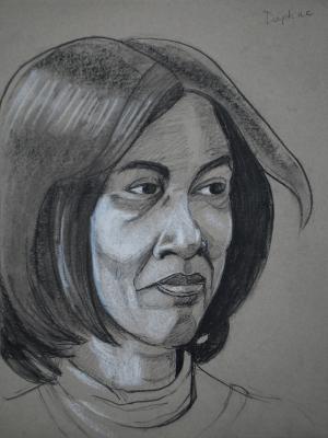 Daphne, Charcoal Portrait