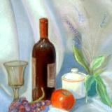 Wine Bottle and Glass