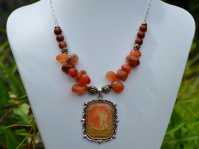  Eqyptian Goddess Carnelian Necklace