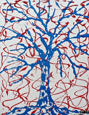 "Abstract Tree-Blue"