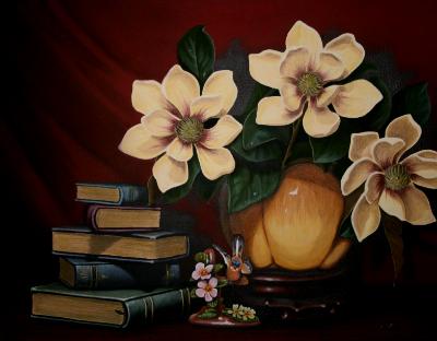 Little Gem Magnolias with Staffordshire Bird PRIVATE COLLECTION