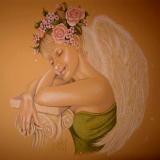 Angel & Roses - Coloured Pencil
