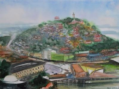 View of Guayaquil (WATERCOLOR DEMONSTRATION), 32cm x 48cm, 2017