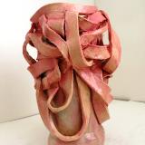 Vessel, pink with pale green