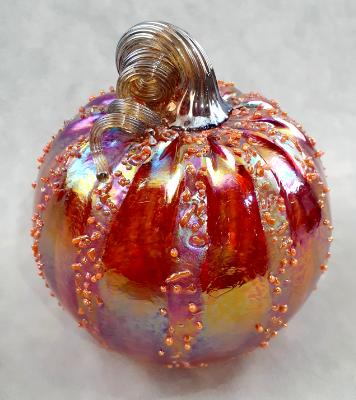 #10242517 Pumpkin Lg Iridised 6''  $85.00
