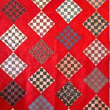 Vintage Quilt with Red sashing - circa early 1900's