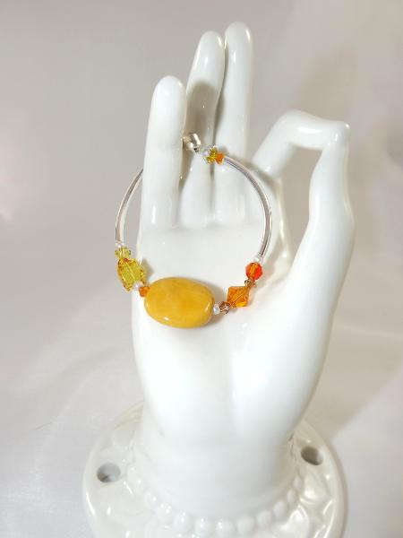 B-113 golden yellow Kazuri bead bracelet