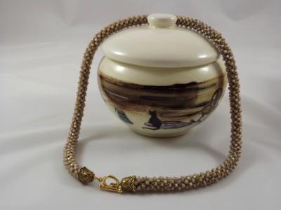 N-11 Cafe Au Lait Crocheted Rope Necklace N-11 Cafe Au Lait Crocheted Rope Necklace