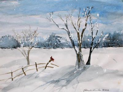 Winter With Cardinal Winter With Cardinal