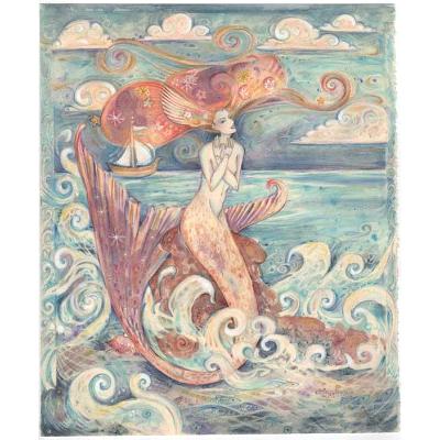 Ulysses Muse original mermaid whimsical fantasy painting Mermaid Art