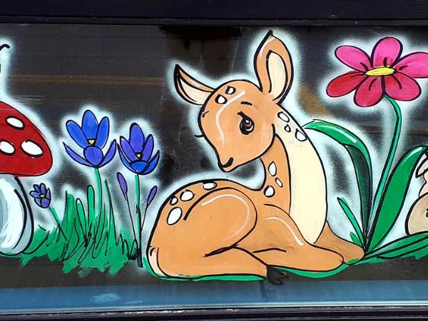 spring window painting 